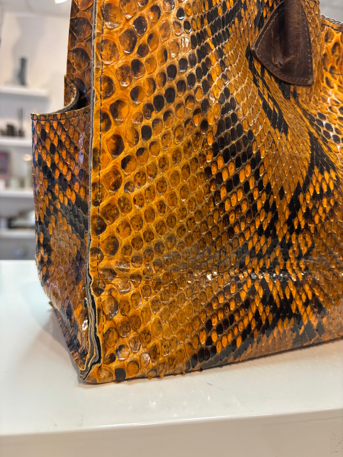 B May Snakeskin Tote