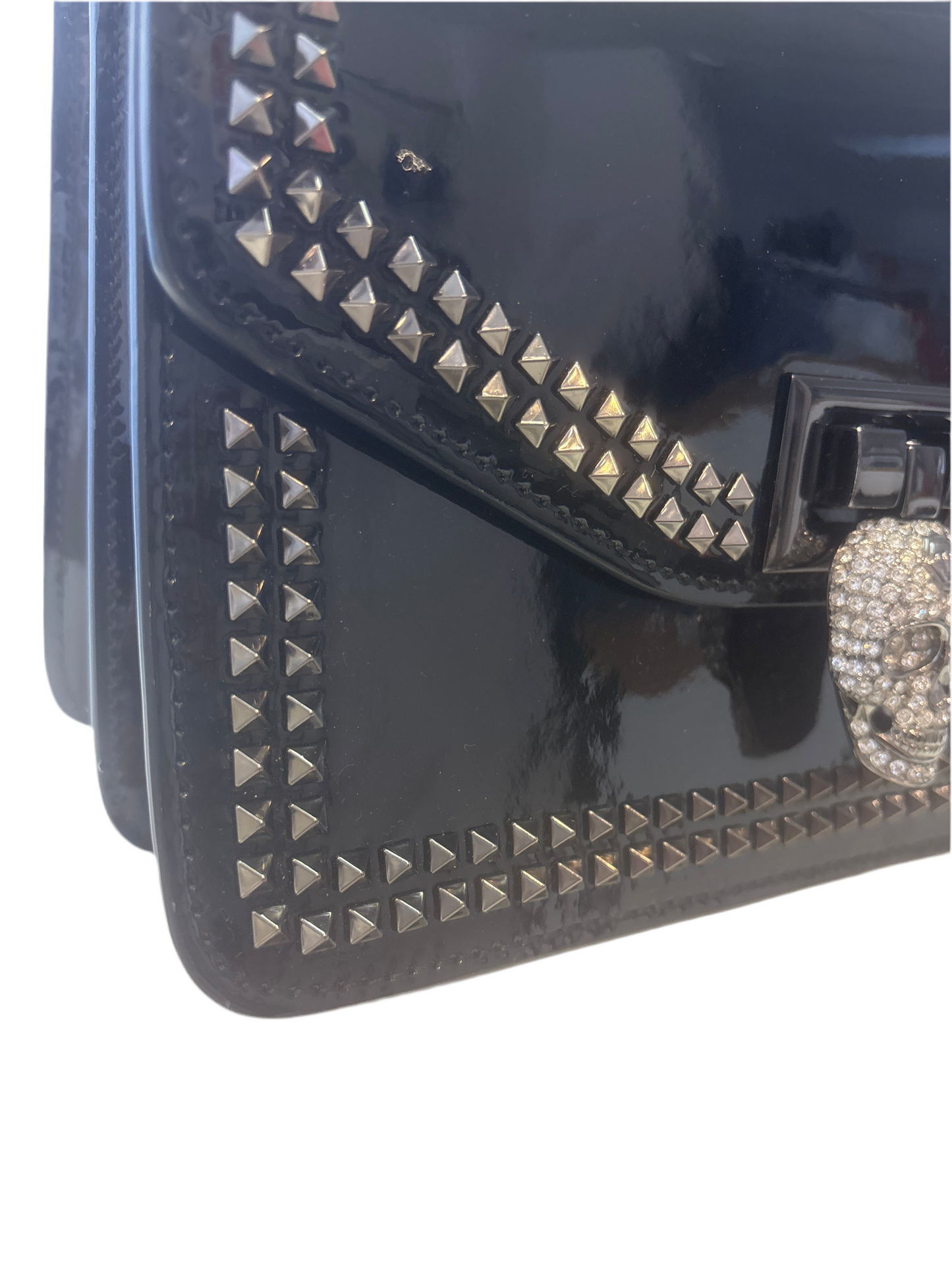 Phillip Plein Studded Patent Handbag