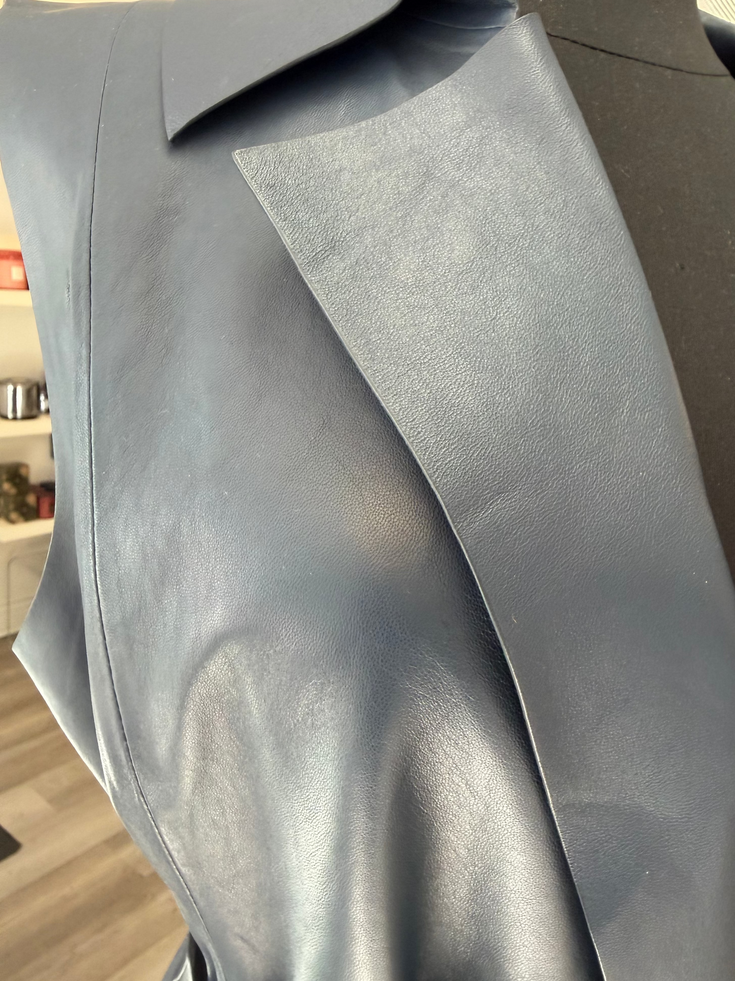 Lafayette 148 Long Leather Belted Vest