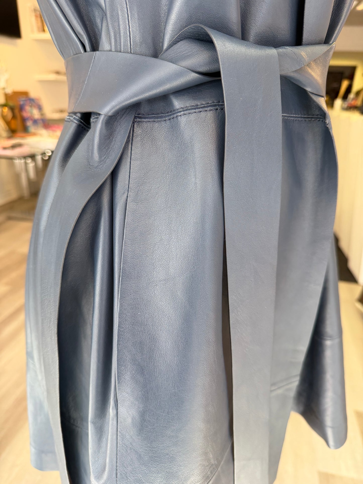 Lafayette 148 Long Leather Belted Vest
