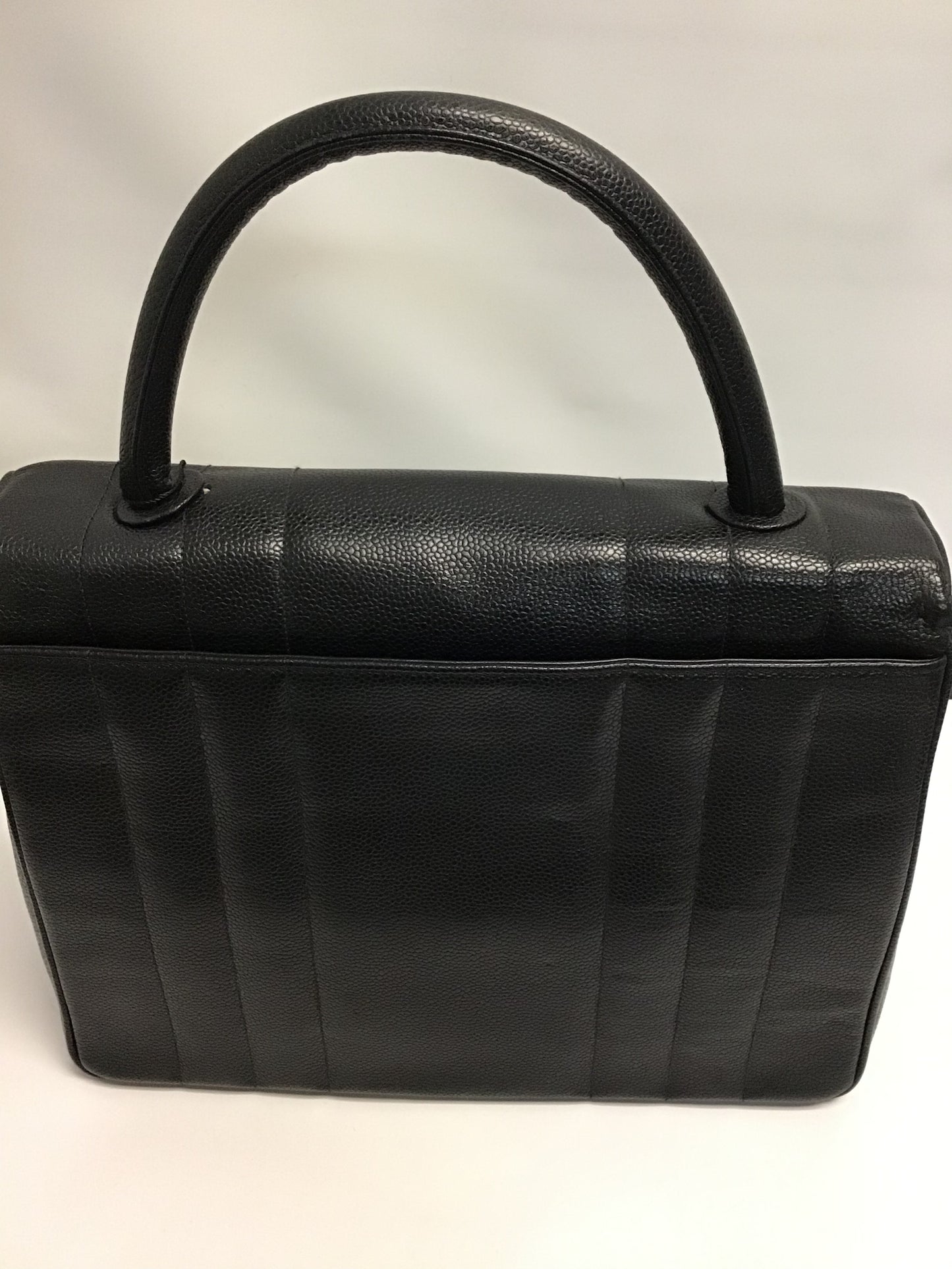 Chanel Vintage Vertical Quilt Top Handle Kelly Bag