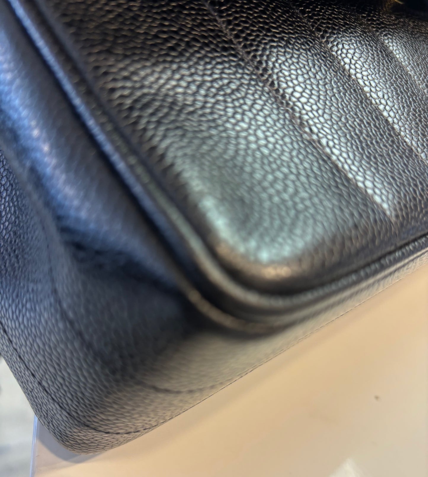 Chanel Vintage Vertical Quilt Top Handle Kelly Bag