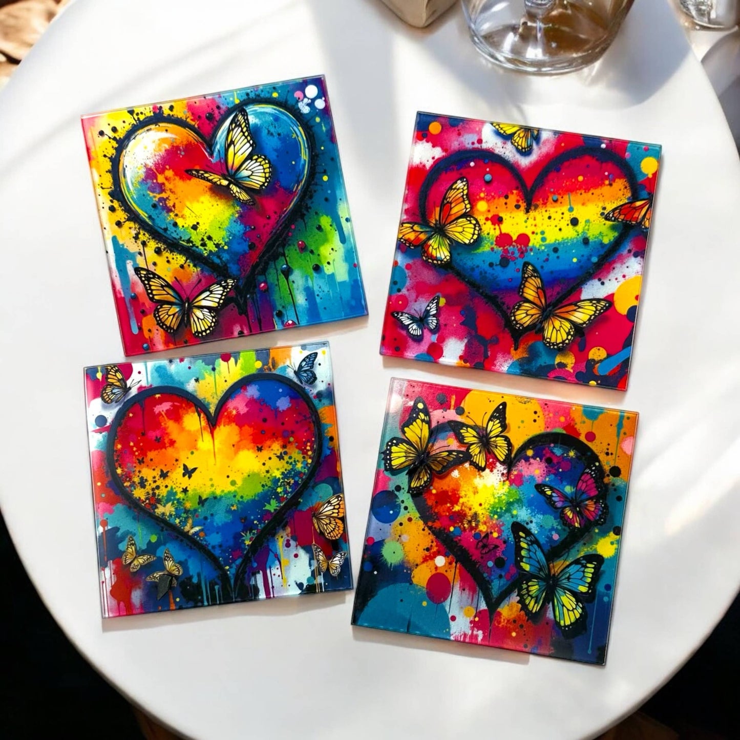 Graffiti Hearts All The Love Coaster Set  