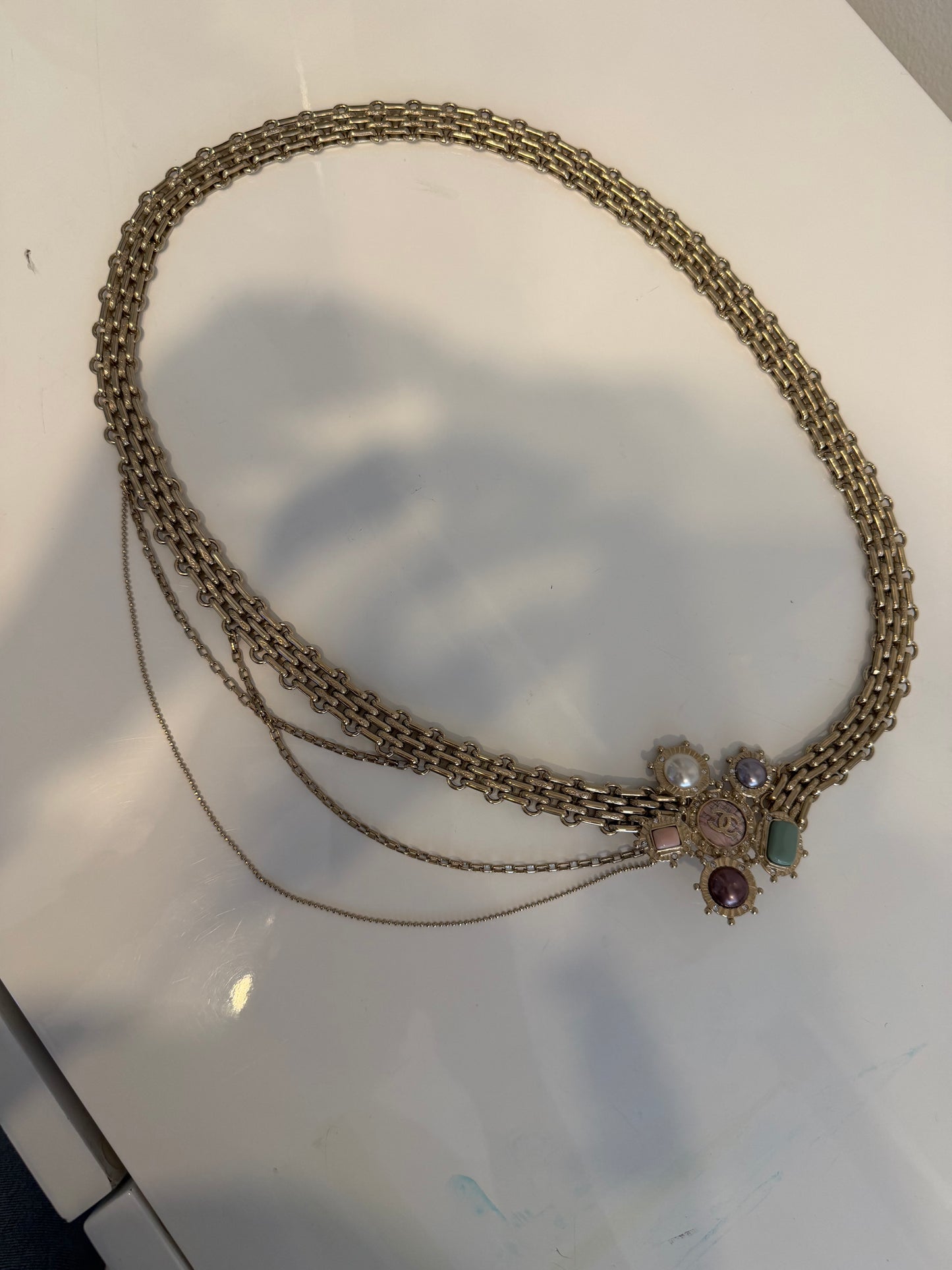 Chanel Chain Belt w/ Jeweled Buckle