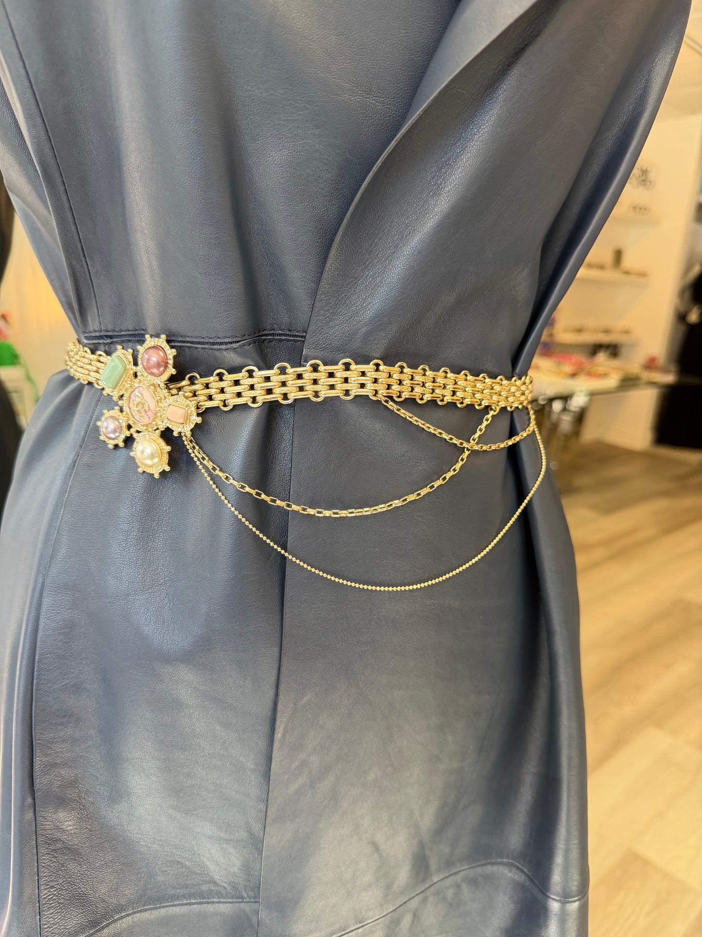 Chanel Chain Belt w/ Jeweled Buckle