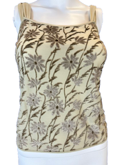 Armani Sleveless Floral Velvet Shirt
