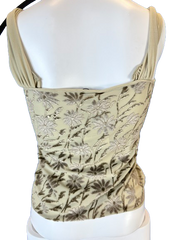 Armani Sleveless Floral Velvet Shirt