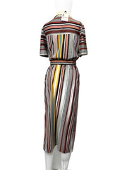 Tory Burch Striped Long Belted Dress