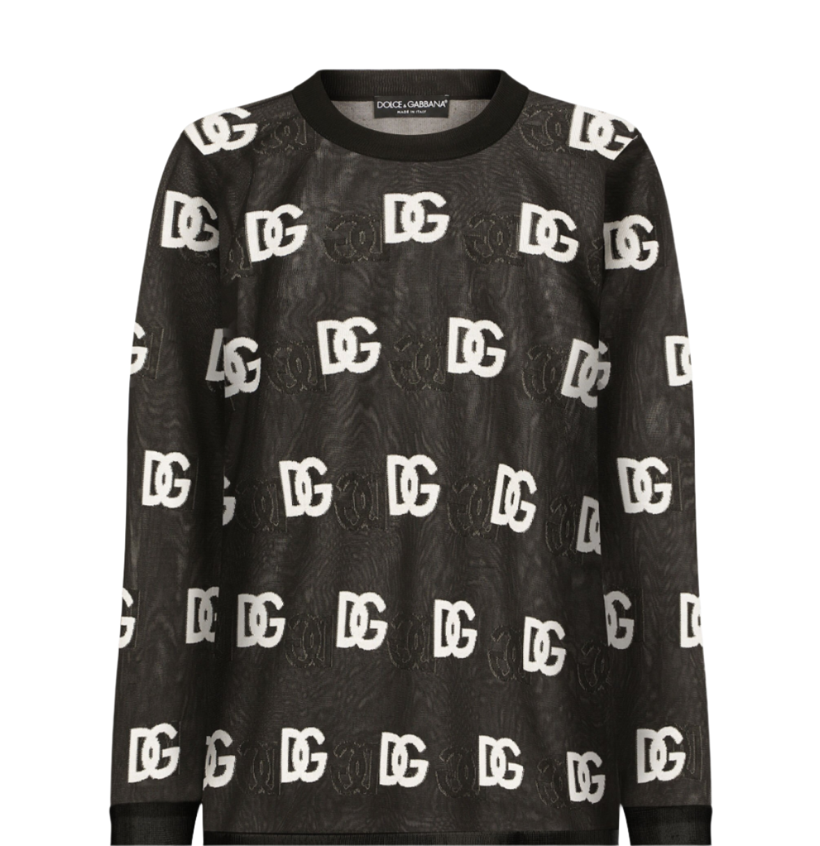 Dolce & Gabbana Sheer Sweater w/ all-over DG Logo