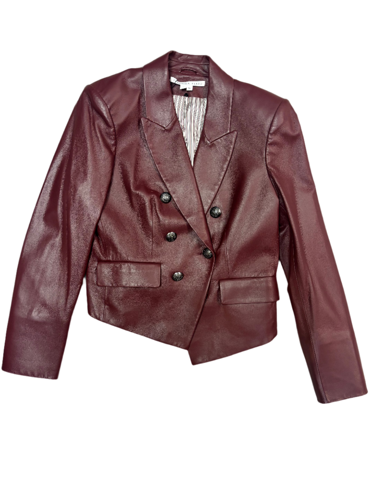 Veronica Beard Lamb Leather Blazer