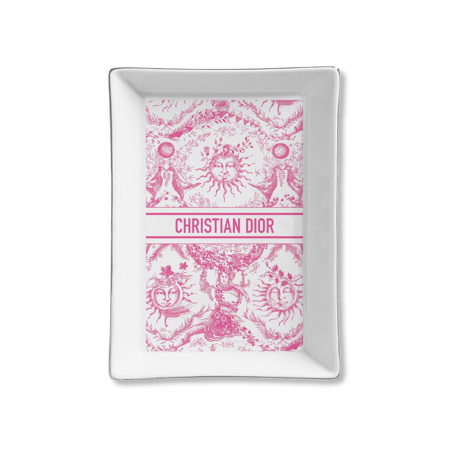 Ceramic Tray - Pink Toile