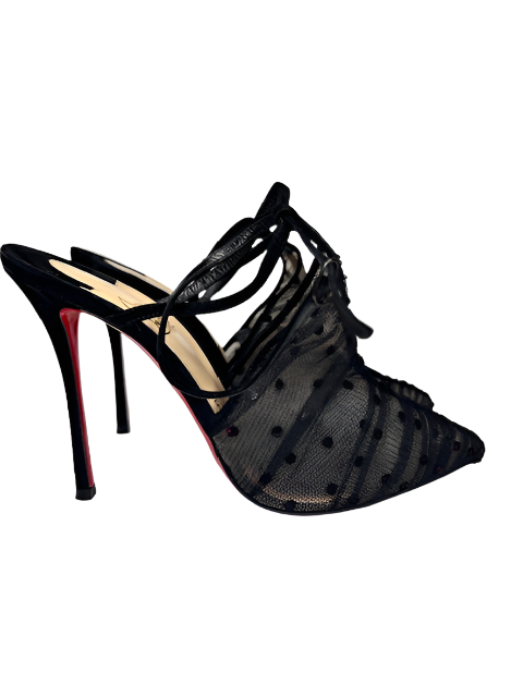 Christian Louboutin Polka Dot Mesh Slingback Sandal